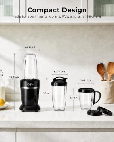 1000W Powerful Personal Smoothies Blender Frozen Fruit Ice Crushing