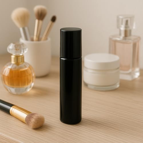 16Pcs Black Essential Oil Roller Bottles Roll On Bottles Perfume Sample Refillable Essential Oil Bottle with Stainless Steel Ball for Oils, Aromatherapy, Perfume, DIY and Blends 10ml - Image 5