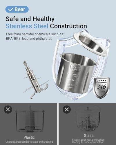 Stainless Steel Baby Food Maker Processor, NutriEase 3-Stage Texture