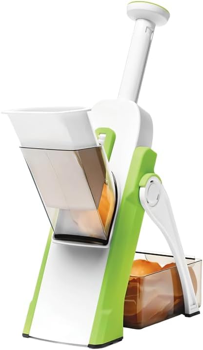 Saker Adjustable Safe Vegetable Slicer,Safe 5-in-1 Mandoline Slicer, Adjustable Vegetable Chopper & Fruit Slicer for Fast Meal Prep, 0.1-8mm Thickness (green) by Unknown