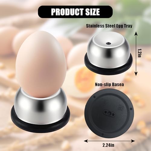 Egg Piercer for Raw Eggs, Stainless Steel Needle Egg Punch Tool with Black Anti-Slip Base to Get Good Hard Boiled Eggs for Home and Commercial Kitchen Use - Image 2
