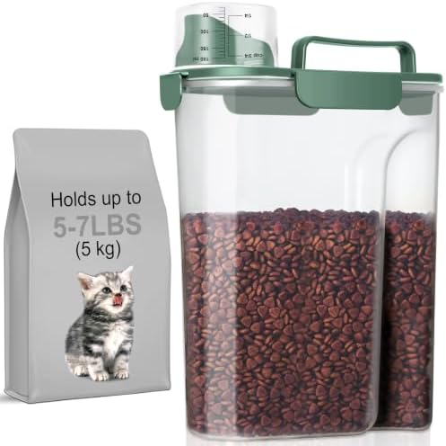 Cat Dog Pet Food Storage Container Up to 5-7Lbs BPA-free-Dark Green