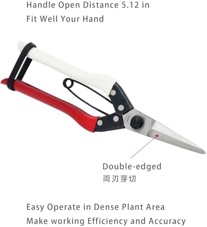 Double-Edge Garden Shears Micro-Tip Pruning Shears Extra Heavy Straight Garden Scissors Effortless Cuts Pruning Shears for Gardening Clippers for Plant Herb Flower Harvesting Fruits vegetables