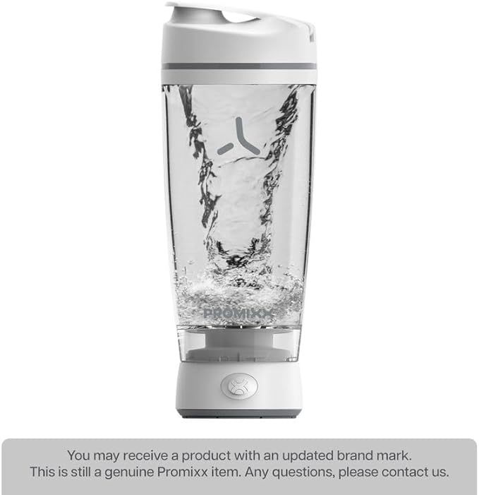 Promixx Original Shaker Bottle - Battery-powered for Smooth Protein Shakes - BPA Free, 20oz Cup (White)