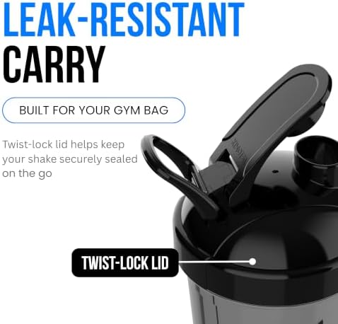 VELOMIX 24oz Electric Protein Shaker Bottle for Protein Mixes, Black - Image 4