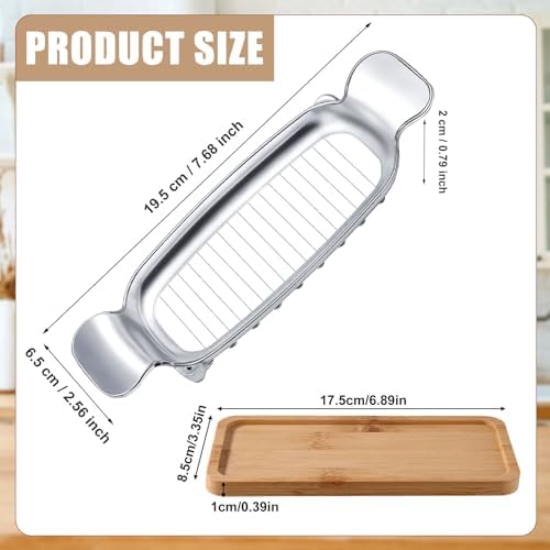 Stainless Steel Cheese Cutter and Butter Slicer with Tray - Image 2