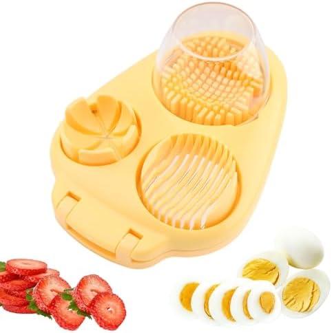3-in-1 Egg Slicer for Hard Boiled Eggs, Heavy Duty SS Egg Cutter by Unknown