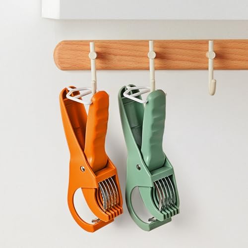 Upgrade 2 pack Stainless Steel Banana Strawberry Cucumber Carrot Egg Sausage Thin Slicer Cutter kitchen gadget (orange) - Image 6