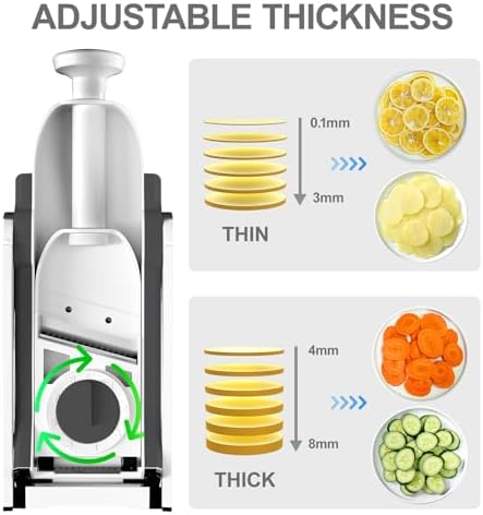 Safe Mandoline Slicer, Vegetable Slicer Potato Slicer, Gray