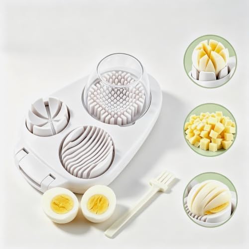 Egg slicer, suitable for whole boiled eggs - 3 slicing modes egg cutter by Unknown