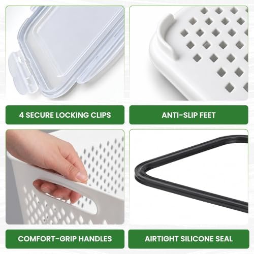 5 Pack Large Fruit Storage Containers for Fridge, Produce Storage Container