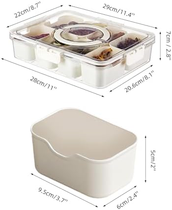 8-Compartment Snackle Box with Handle | Divided Snack Tray