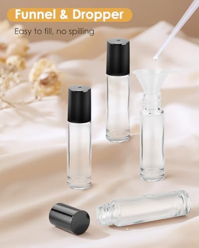 Essential Oil Roller Bottles - 4 Pack Refillable 10ml Glass Roller Bottles - Image 3