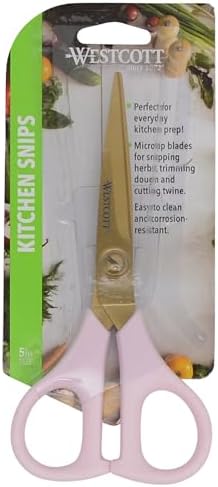 All-Purpose Kitchen Snips for Herbs, Pink with Gold Blade - Precision-Ground Blades, Durable Design, Ideal Kitchen Scissors for Everyday Tasks, 5-Inch