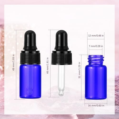 Kesell 20 Pack 3ml Bule Glass Dropper Bottles - Image 2