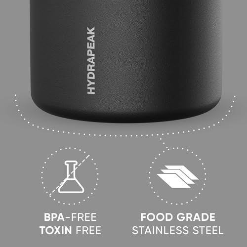25oz Stainless Steel Vacuum Insulated Food Jar for Hot Food and Cold Food, Wide Mouth Leak-Proof Soup Jar for Adults, 10 Hours Hot and 16 Hours Cold (Black)