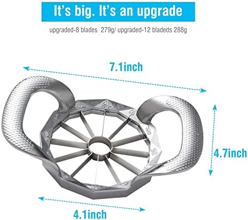 Apple Slicer, HEAVY DUTY Apple Corer, 12-Blade Stainless Steel Apple Cutter Divider Pitter ，Sturdy and Sharp