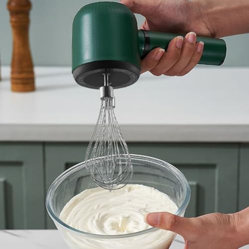 Hand Electric Mixer,1200mAh USB Rechargeable Cordless Portable Electric Egg Beater Electric Egg Blender with 2 Whisk Handheld Baking Stirrer for Cake Baking Cookware - Image 4