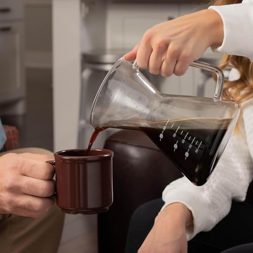 London Sip Glass Pour Over Coffee Carafe Coffee Maker with Reusable Stainless Steel Filter, Ergonomic Handle, and Easy-Pour Spout, 4-Cup (600 mL)