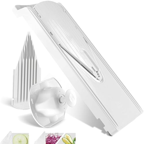 Mandoline Food Slicer Börner V3 (Basic Set) by Reston Lloyd • V-Slicer with Food Holder • Made in Germany • Fruit & Vegetable Chopper • Multiple Settings • Color: White - Image 7