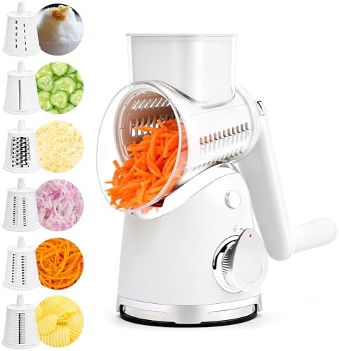 SUSTEAS Rotary Cheese Grater Hand Crank, Kitchen Shredder Vegetable Slicer by SUSTEAS