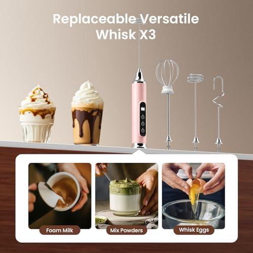 YUSWKO Milk Frother Wand for Coffee, Coffee Frother Handheld Drink Mixer - Image 6