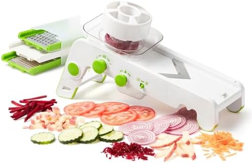 Starfrit Cubing Pro Mandoline Slicer & Dicer, 4 Blades, 10 Settings, White by Starfrit