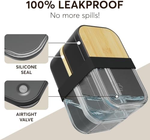 Bento Box Adult, Leakproof, All-in-1 Lunch Containers for Adults