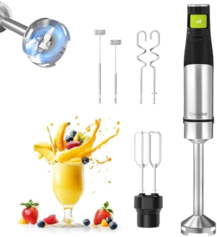 Consciot 4 in 1 Immersion Hand Blender Max 1100W, Trigger Speed Control by Consciot