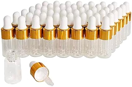 50PCS Transparent Sample Dropper Bottles, 3 ml Mini Essential Oil Dropper Bottles, Perfume Bottles with 2 Plastic Droppers for Travel Test Samples - Image 2