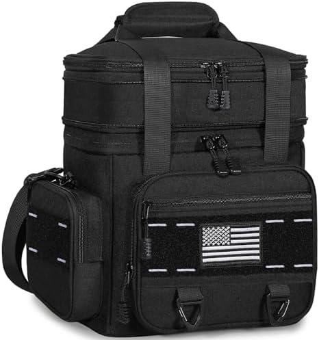 Tactical Insulated Lunch Box Men Double Deck Heavy Duty Cooler Bag