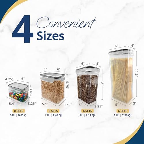 Pantry Organizers and Storage | Food Containers with Lids (26 Sets)