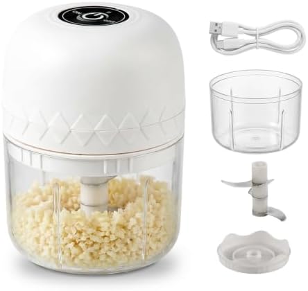 Electric Garlic Chopper, Portable Food Processor, Cordless Chopper (White) by Unknown