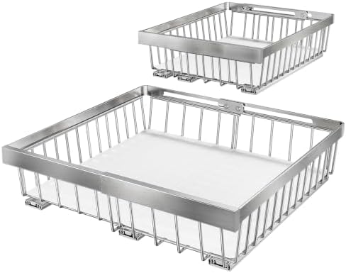 2-Pack Expandable Pull Out Cabinet Organizer (10.6"-15")W x 21"D