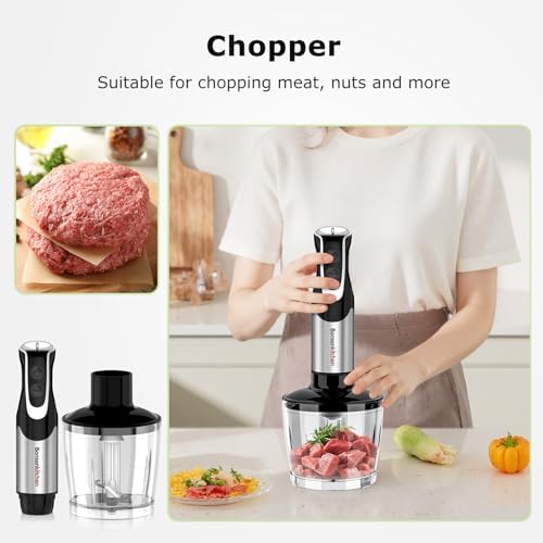 Immersion Blender with Food Processor,12 Speeds & Turbo Mode