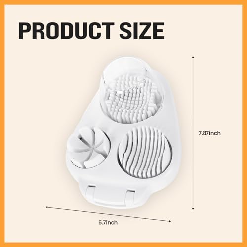 3-in-1 Egg Slicer with 3 Slice Modes, Dishwasher Safe,White - Image 3