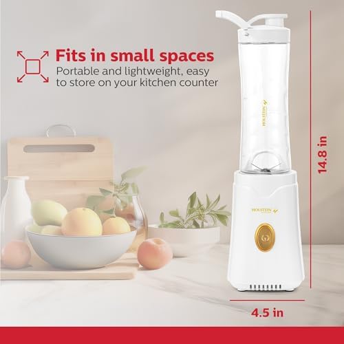 Personal Blender - Creamily Smooth Shakes and Smoothies, BPA-Free 20oz To-Go Cups, Golden Elegance Design, 250W