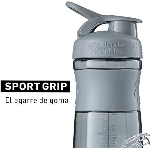 BlenderBottle SportMixer Tritan Grip Shaker Bottle, Pebble Grey, 28-Ounce - Image 4