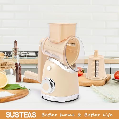 SUSTEAS Rotary Cheese Grater Hand Crank, Kitchen Shredder Vegetable Slicer - Image 6