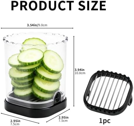 Fruit Slicer Cup, Strawberry Slicer with Detachable 304 Stainless Steel Blade & Push Plate, Fruit Cutter for Banana Grape Egg, Portable Kitchen Gadget - Image 2