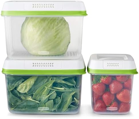 FreshWorks Produce Saver, Medium and Large Storage Containers, 6 Piece Set