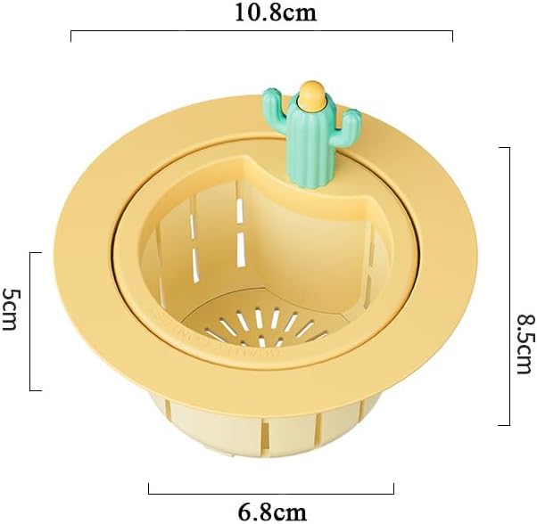 Cactus Kitchen Sink Drain Strainer, 2026 Upgrade Press to Dump Basket Waste Collector, Multifunctional Kitchen Sink Drain Strainer Fun Sink Accessory for Home Bathroom (Green 1 Pcs)