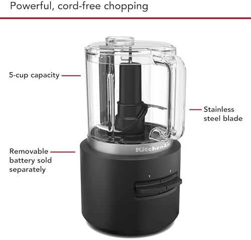 KitchenAid Go Cordless Food Chopper, battery sold separately, Black Matte - Image 3