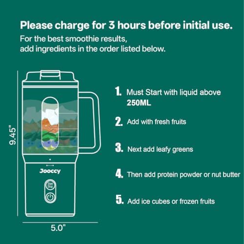 Portable Blender for Smoothie, 18oz Personal, Cordless Rechargeable - Image 5