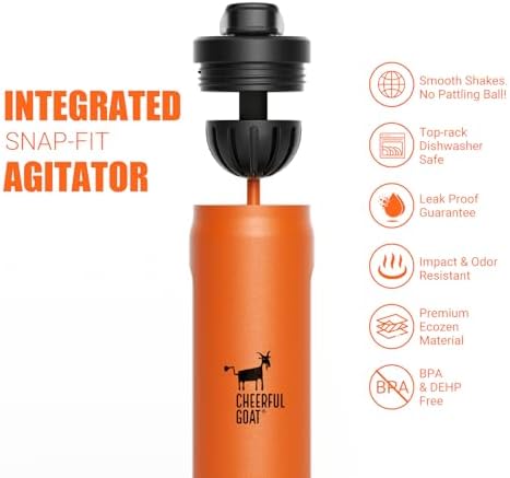 CHEERFUL GOAT Ceramic Water Bottle, Orange, 25oz - Image 5