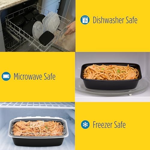 Take-Aways 30-Pack Snap-Seal, Dishwasher and Freezer Safe, Reusable Food Storage Bento Box, Meal Prep Containers, Made in North America (38 oz, BPA Free)