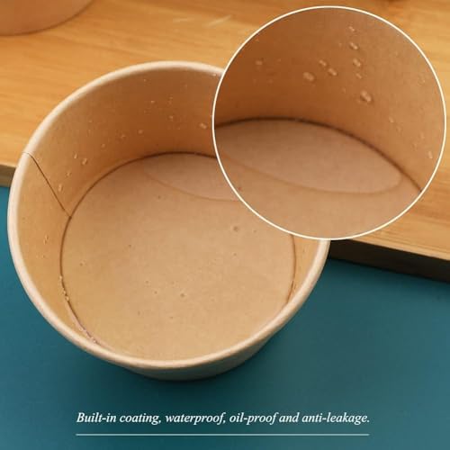 Wuadua 50 Pack 8oz Paper Soup Cups with Lids Disposable Ice Cream Cups - Image 5