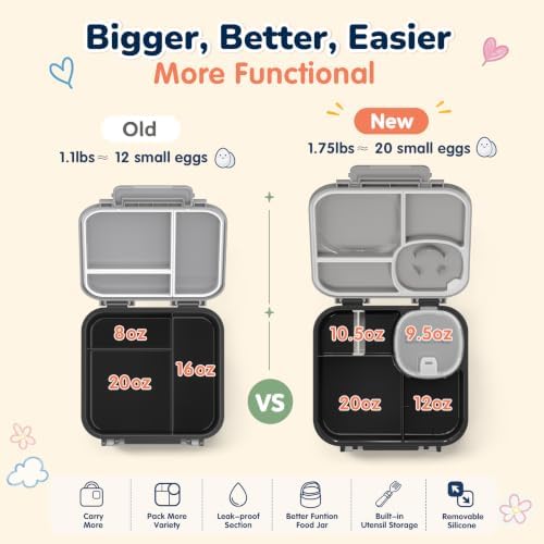 Bento Box for Kids,Leak-Proof Lunch Container with 9oz Insulated Food Jar