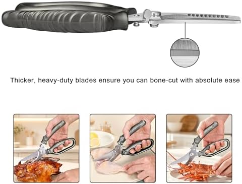 Rust Resistant Heavy Duty Multipurpose Kitchen Shears-Grey