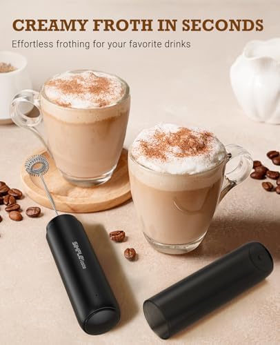 SIMPLETASTE Rechargeable Milk Frother Handheld Dual Coil Whisk Head Mixer - Image 3